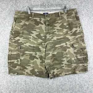 George Camo Cargo Shorts Mens 38 Green Army Relaxed Fit Outdoor Retro Hike Y2K